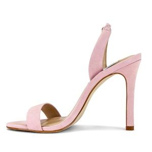 🌸 NIB Steve Madden Marbella Light Pink Suede Heeled Sandal Size 6.5 🌸